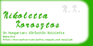nikoletta korosztos business card